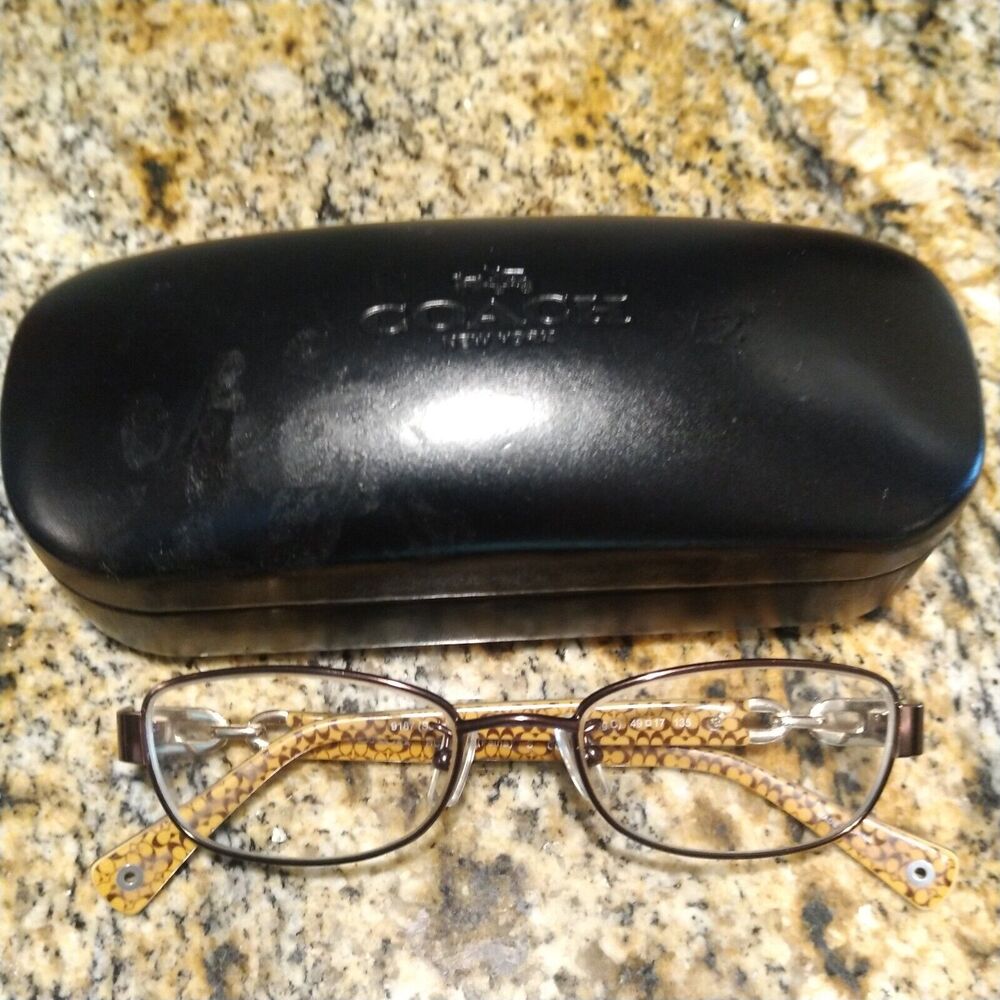 Coach HC 5054 Faina 9187 Eyeglasses Satin Brown Tortoise Gold 49-17-135 w/ Case